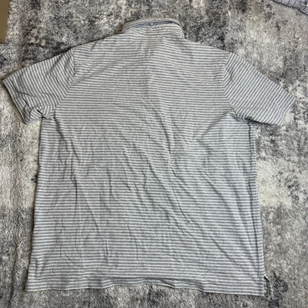Polo Ralph Lauren Grey‎ & White striped Polo Short sleeve Size XXL